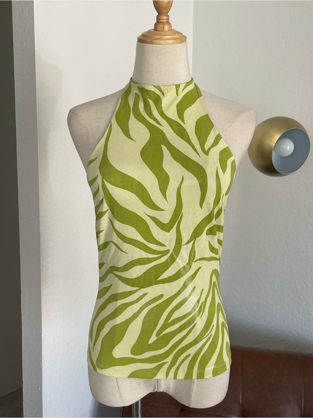 Vintage 1990s Forever 21 Glam Mallcore Printed Halter Top